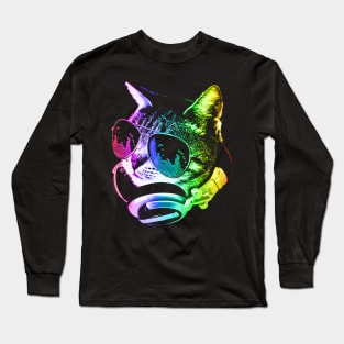 Rainbow Music Cat Long Sleeve T-Shirt
